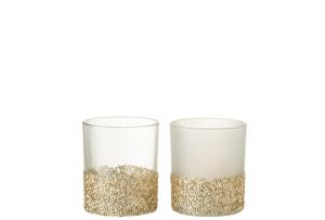 Teelichthalter Glas Paill 8,5x8,5x10 cm