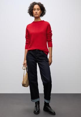 QR_rolled edge collar sweater