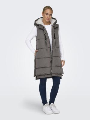 Damen Pufferweste- Einfarbig- Kapuze | ONLNEWNORA PUFFER WAISTCOAT LIFE CC