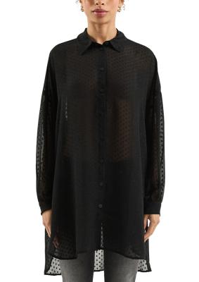 Leicht transparente Longbluse