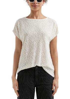 Leicht transparentes Oversize-Shirt mit Ausbrennermuster