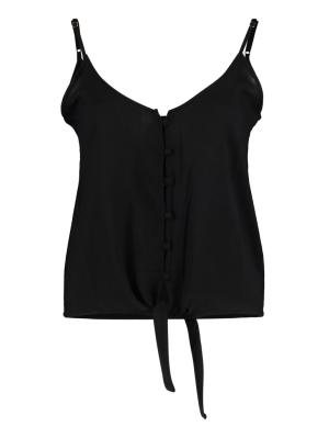 Trägertop aus Viskose mit Knoten, Knopfleiste, verstellbare Träger | Modell: CM V TP Aleah