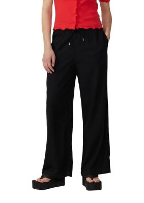 Leinenmixhose mit Gummizug und weitem Bein