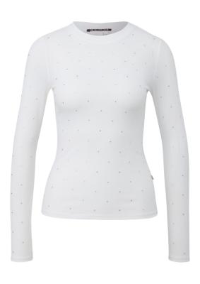 Rippshirt mit funkelnden Glitzersteinen