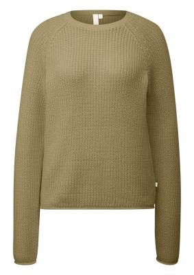 Melierter Strickpullover mit Raglanärmeln