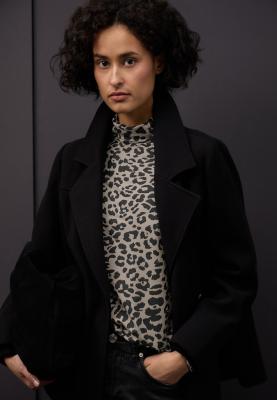 printed basic roll neck shirt