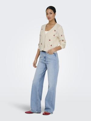 ONLBIRTIE LS EMB V-NECK CARDIGAN KN