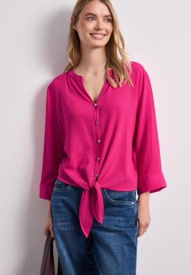 Splitneck blouse w knot detail