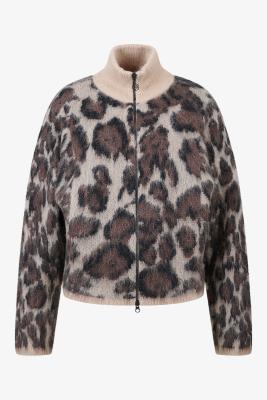 Kurze Strickjacke mit Leo-Jacquard