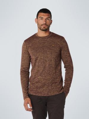 T-Shirt Long Sleeve Crewneck Stretch, 3 Coloured Melange