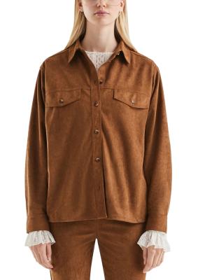 Hemdbluse in Wildleder Optik