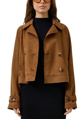 Kurztrench in angesagter Veloursleder-Optik