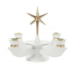 Adventsleuchter mit Stern weiß klein