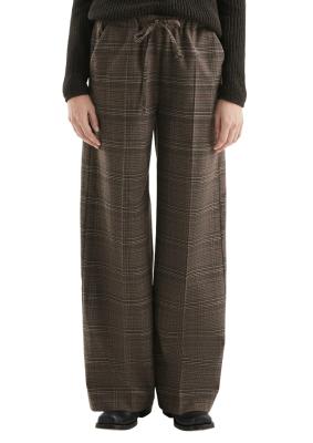 Karohose mit elastischem Bund und weitem Bein