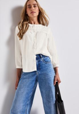 Cotton blouse w pintuck detail