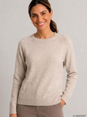 Feinstrickpullover von S. Marlon in taupe melange