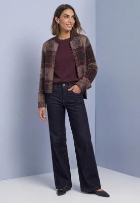 multicolor fluffy check jacket