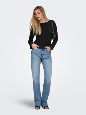 ONLLIVE LOVE L/S O-NECK LACE TOP CS