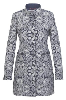 Taillierte Longjacke mit Print – Elegant & Modern