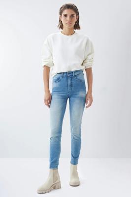 JEANS SECRET GLAMOUR, PUSH IN, CROPPED HOSE, IN GEWASCHENEM DENIM