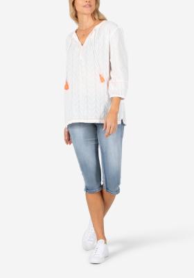 „WomenTunika Blouse“ – luftige Tunika-Bluse mit Stickstruktur | Unisex WomenTunika Blouse