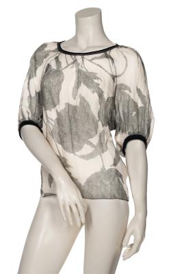 KÜNSTLERISCHER FLOW: Beate Heymann Bluse mit grafischem Floral-Print