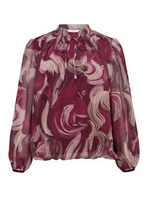 Bluse mit Stehkragen zum Binden