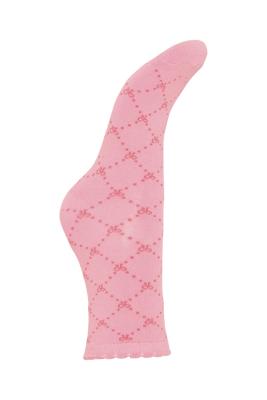 Verspielte Netzsocke in Rosé mit Schleifenmuster | IABOW SO Socks