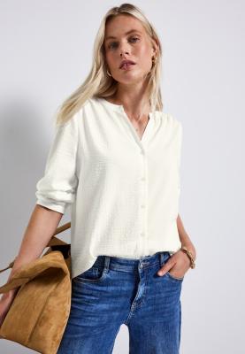 Seersucker buttoned splitneck