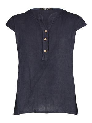 T-Shirt mit Stehkragen, teils geknöpft | T-Shirt Te44resa