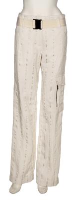 LUXURIÖSER CARGO-STYLE: Beate Heymann Hose mit feiner Streifenstruktur