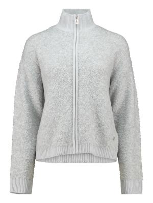 Strick Blouson mit Stehkragen und Reißverschluss.