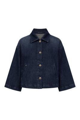 Soreia | verkürzte Denim-Hemdbluse mit Lurex – lässig, modern & besonders
