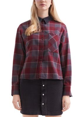 Coole Flanell-Karobluse mit Cordkragen