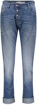 Jeans mit offener Knopfleiste