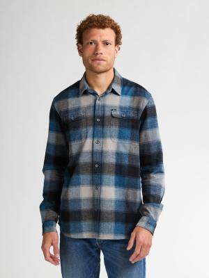 Men Shirt Long Sleeve Check