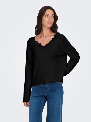 ONLPIUMO LS LACE V-NECK CS KNT