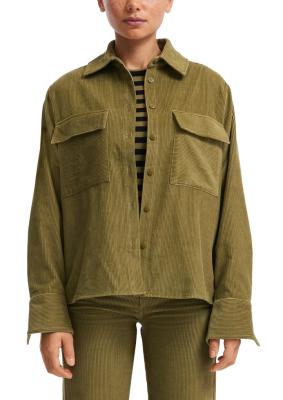 Cordbluse mit Brusttaschen