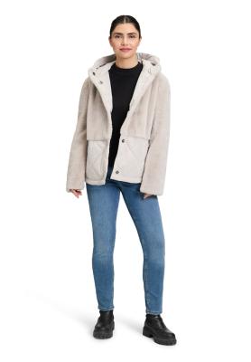 Amber & June – Lässig gesteppte Jacke mit Kontrastkapuze