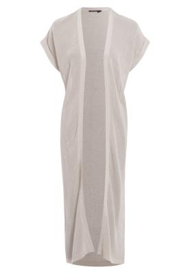 Maxi Netz Cardigan mit Metallic-Look – Lässiger Glanz für Deinen Look