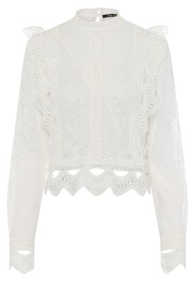 Spitzenbluse mit applizierten Spitzenbändern – elegante Boho-Optik