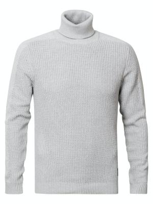 Strick-Rollkragenpullover mit Rippstrickdetails