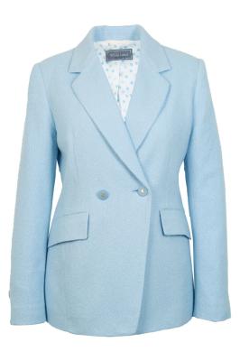 Stilvoller Bouclé-Blazer in Hellblau – zeitlos elegant & modern interpretiert