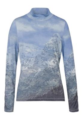Tuzzi Stehkragen-Shirt mit Alpenpanorama – Modisches Statement mit Fernblick
