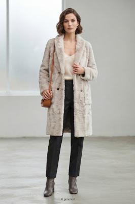 Eleganter Wendemantel in Beige-Grau