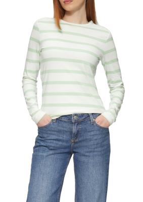 Schmales Ringelshirt mit Rundhalsausschnitt