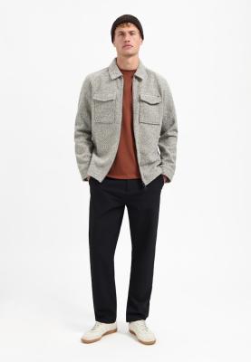 Bouclé-Overshirt mit Reißverschluss