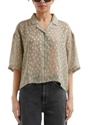 Verkürzte Bluse mit Transparenz-Effekt