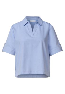 Chambray splitneck shirtcollar