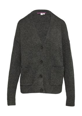 Flauschiger Cardigan mit Knöpfen